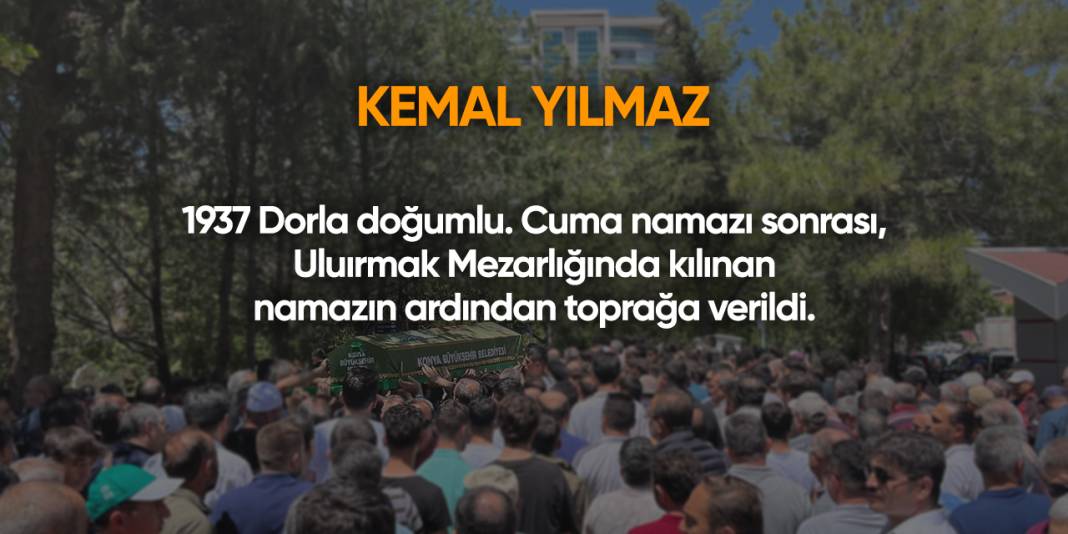 Konya'da bugün vefat edenler | 27 Aralık 2024 8